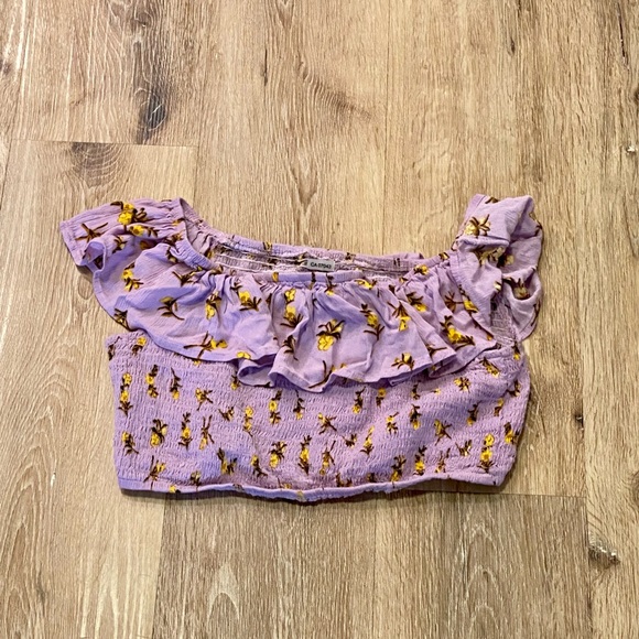 Cute Purple Floral Crop Top, great condition. - Picture 5 of 8